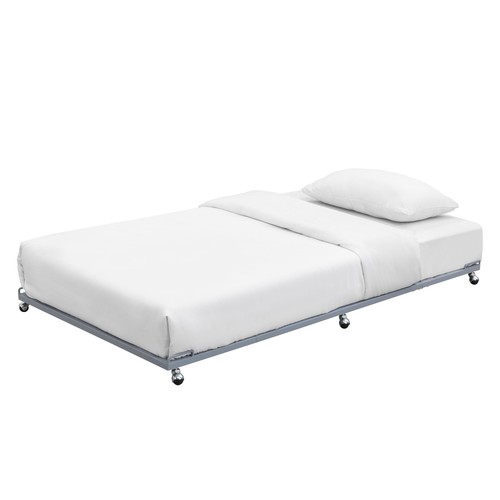 Kings Brand Furniture Twin Size Metal Trundle - Roll Out Bed Frame (Grey) - 第 1/5 張圖片