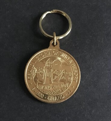 Vintage Keychain GRAND VICTORIA CASINO RESORT Key Fob Ring RISING SUN, IN.