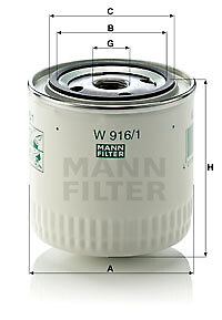 MANN FILTER W 916/1 OIL FILTER FOR FORD FORD AUSTRALIA GAZ MG MORRIS SAAB SEAT VALLEY