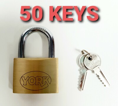 SCHWERLAST York Vorhängeschloss mit 50 Schlüsseln 60 mm gehärteter 10 mm Bügel