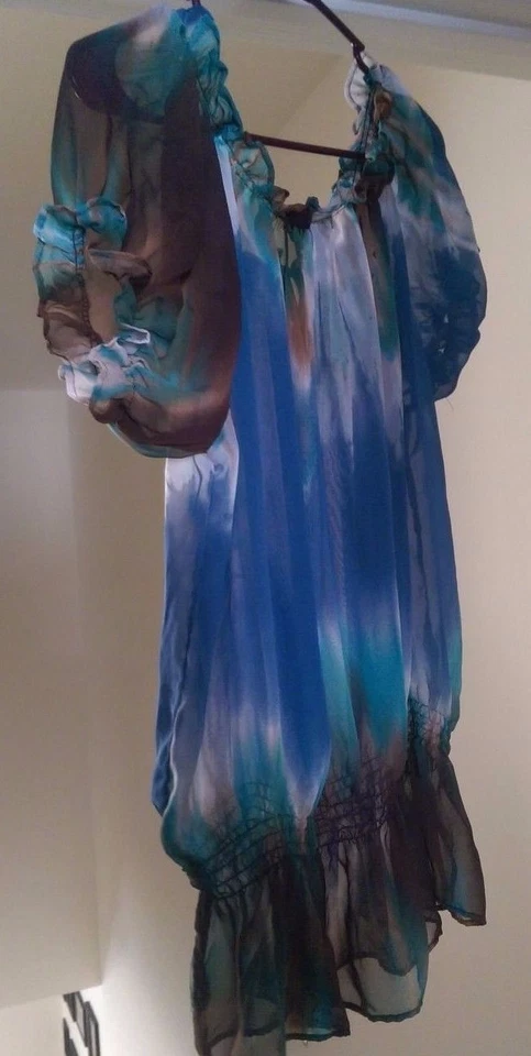 Blusa Cotton Express Feminina Tamanho G Grande Azul Marrom Branco - Imagem 3 de 3