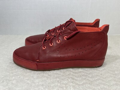 Vtg Nike ID 517565-991 Men s Size 10.5 Red Leather High Top Casual Sneaker