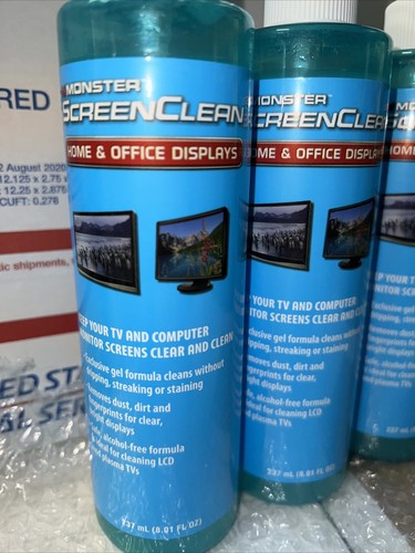 Lot of 4 NEW Monster ScreenClean Alkyl Free Liquid Gel Cleaner 237 mL(8oz ea) - Picture 2 of 4