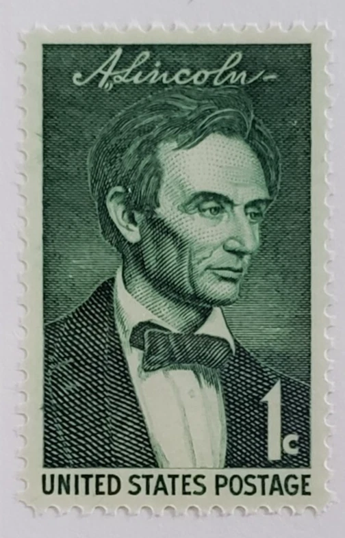 Abraham Lincoln 2 Piece Medal and Cent Set with Vintage US Stamps - Nice! S1 - Image 3 of 4