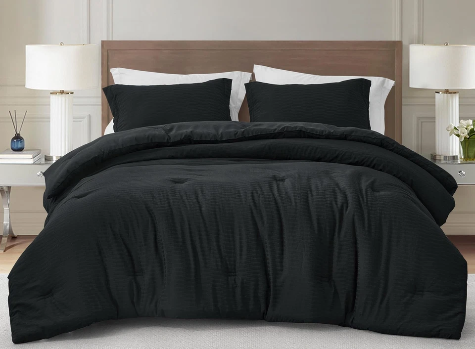 Chezmoi Collection Calvin 3-Piece Jacquard Textured Woven Comforter Bedding Set - Image 3 of 4