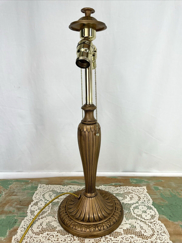 RESTORED Antique Arts Craft Nouveau Deco Handel Era Table Lamp For Stained Glass - Picture 13 of 24