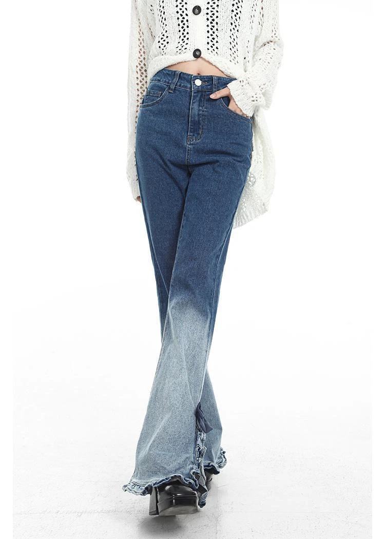 Bell bottom deals jeans with ruffles