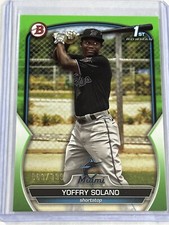 2023 Bowman Yoffry Solano 1st #BP-72 Lime Green /399 Paper Prospect Marlins DPL