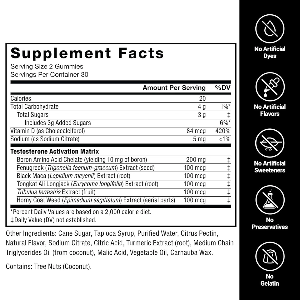 Multivitaminas multivitaminas de testosterona NaturalSlim para hombres Potenciador de energía EE. UU. Foto 4 de 4