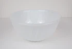 Vintage Anchor Hocking Fire King White Swirl Mixing Bowl 8” Milk Glass Oven Ware
