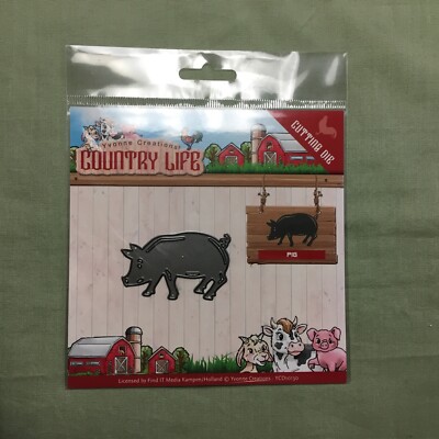 New Find IT Yvonne Creations Country Life YCD10130 Pig Cutting Die