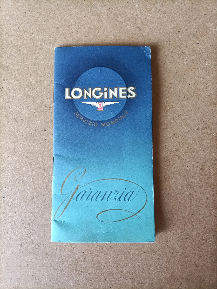 Longines Libreto de Garantía/Folleto de Instrucciones Vintage 50/'60 Sello Blanco de Reedición