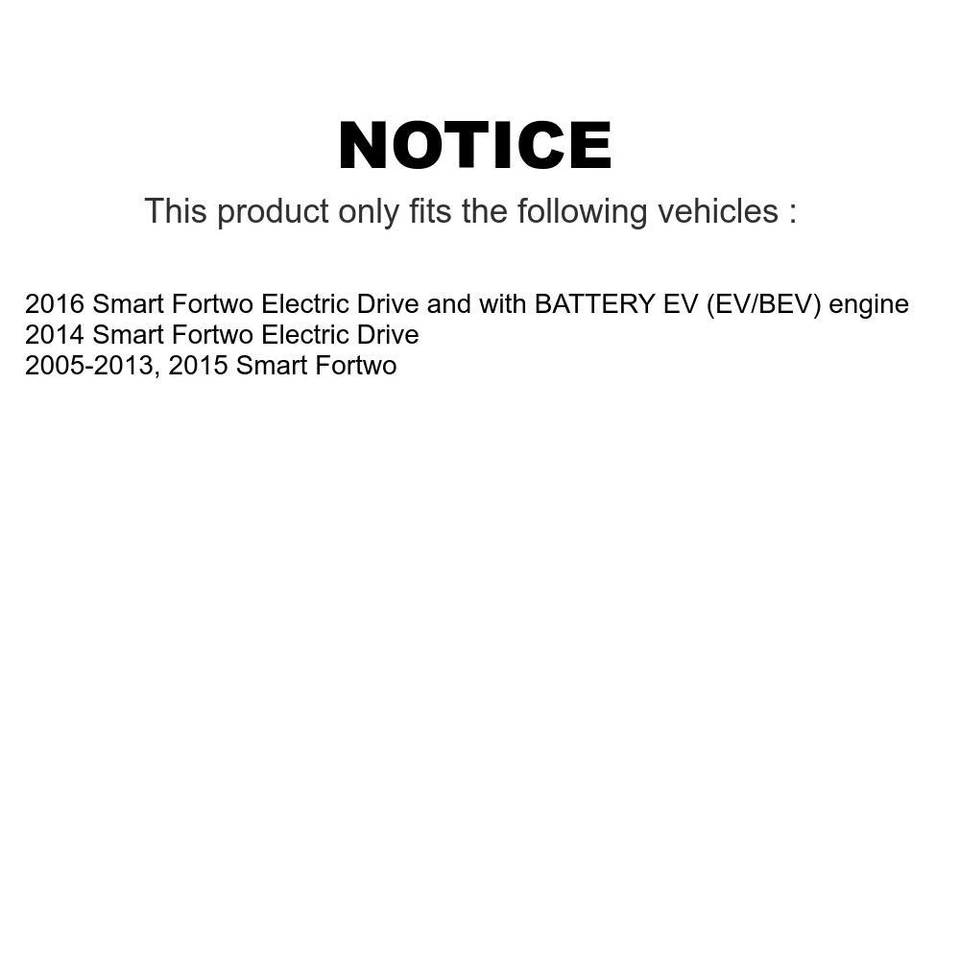 Front Brake Rotors & Ceramic Pads Kit for Smart Fortwo 2005-2016 3 Lug Foto 2 de 2