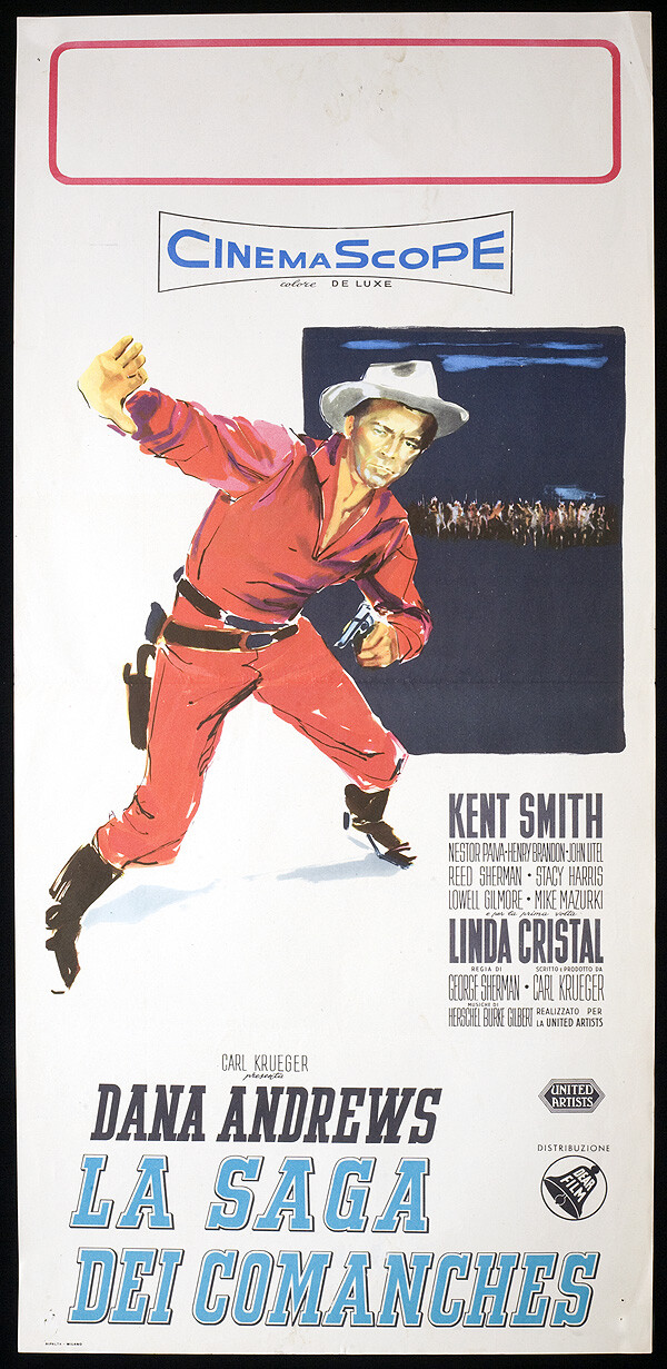 Locandina originale film La saga dei comanches (1956) - Regia di George Sherman