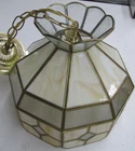 VINTAGE TIFFANY  STYLE STAINED GLASS PENDANT CEILING LIGHT