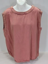Anthropologie Mauve Pullover Boxy Top Sleeveless L [ 46 Bust 24L ] 100% Lyocell