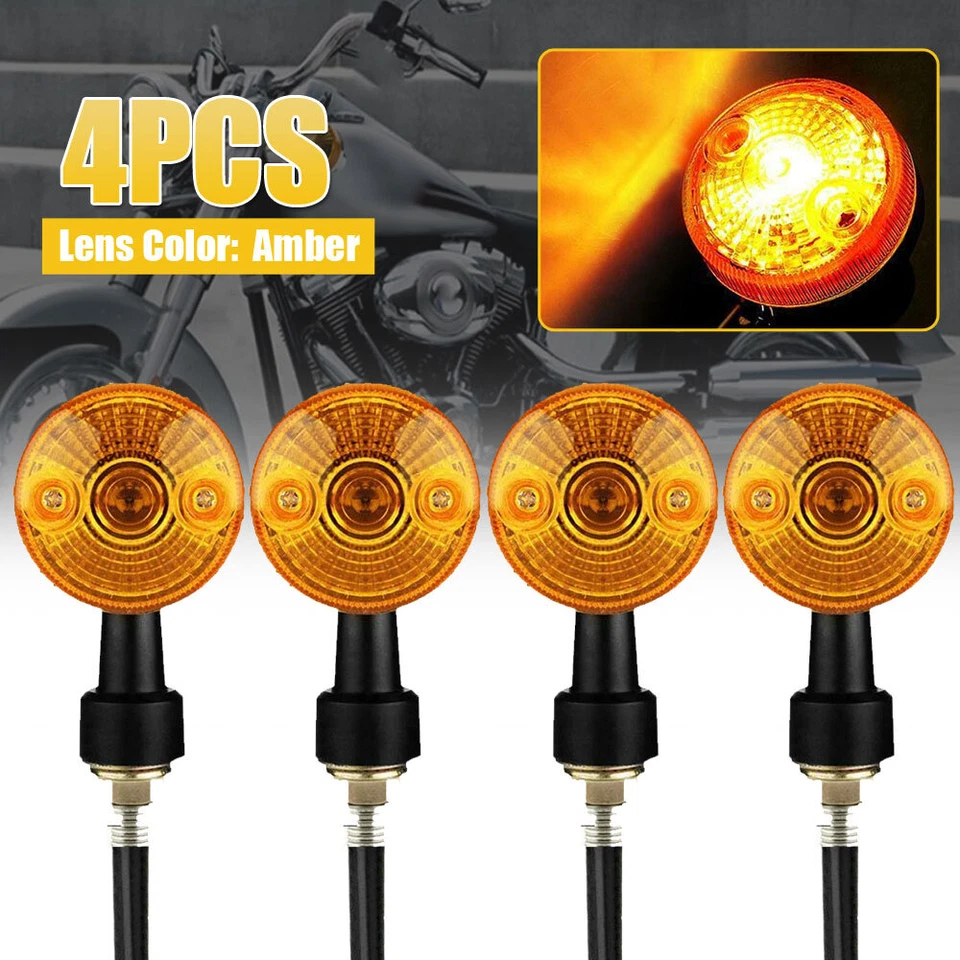 4pcs Motorcycle Turn Signal Indicator Light Blinker for kawasaki Suzuki Honda - Image 3 of 4
