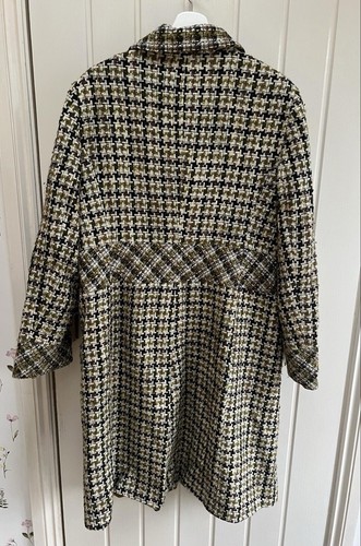 Planet Wool Vintage Look Ladies Coat Size 18 Green tweed check great condition - Picture 2 of 7