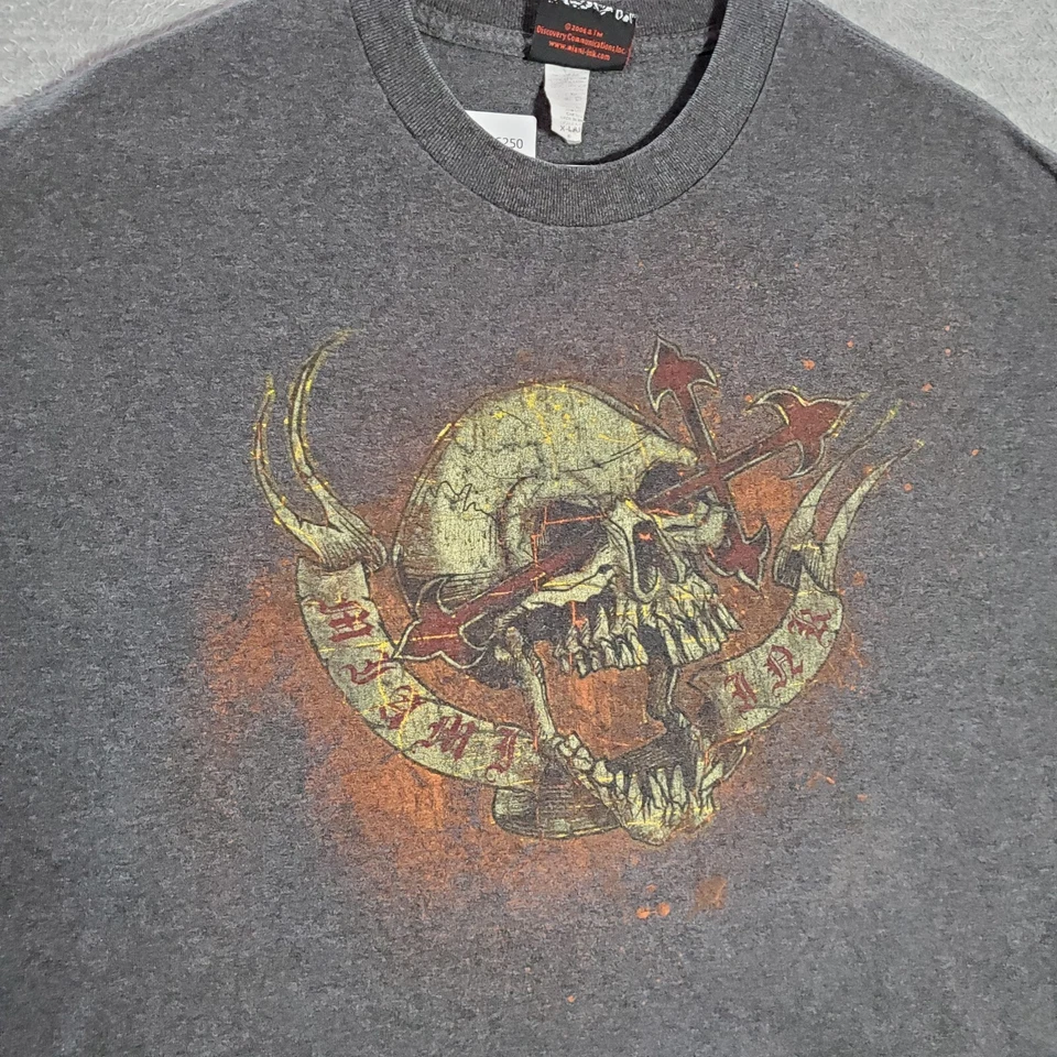 Camisa DE COLECCIÓN Miami Ink Hombres XL Gris Logo Rencor Calavera Gráfico Camiseta Y2K Foto 2 de 4