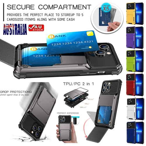 For iPhone 16/15/14/13/12/11 Pro Max XS 8 Plus Shockproof Cover Wallet Card Case