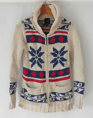 トップス 2000s bajra patterned w-zip knit jacket Oversized Striped Knitted Zip-Up Hoodie - Boho Retro | Minga
