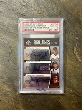 2007 SPA Sign of The Times Triple Auto Derek Jeter Cal Ripken Jr 1/25 PSA 8 HOF