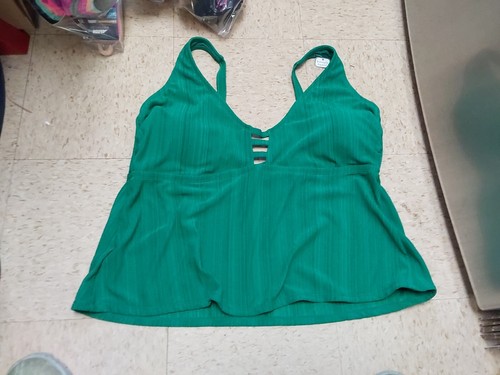 Nwt Time And Tru Womens Plus  Swim Tankini With Bottoms Green 3x - Picture 1 of 3