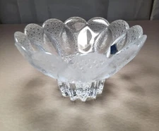 Lausitzer Crystal Bowl Medea Multi-Textured Design With Dew Drops And Sticker