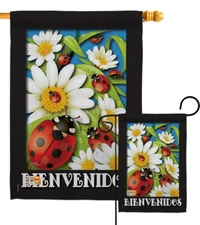 Paraíso de Tortolitas Bugs Frogs flowers blossom natural Garden House Yard Flag