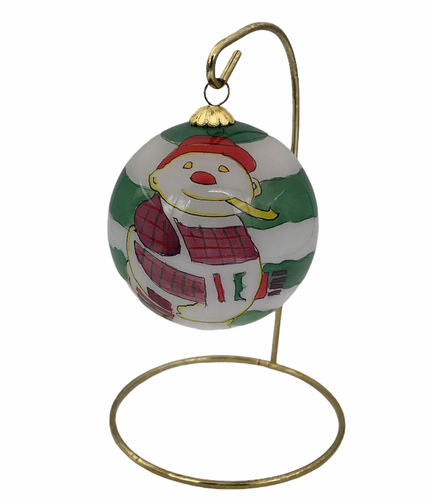 Adorno de fiesta de bola de vidrio muñeco de nieve vintage, 3" - adorno de Navidad - Imagen 3 de 3