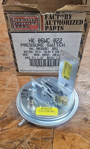 OEM CARRIER/BRYANT HK06WC022 FURNACE PRESSURE SWITCH. NOS