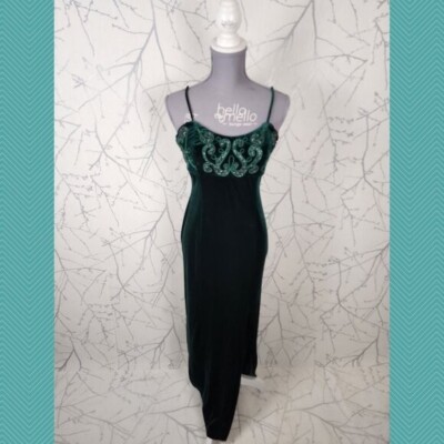 Dollar USA Velvet Sparkle Artsy Empire Waist Strappy Maxi Dress | Women's S