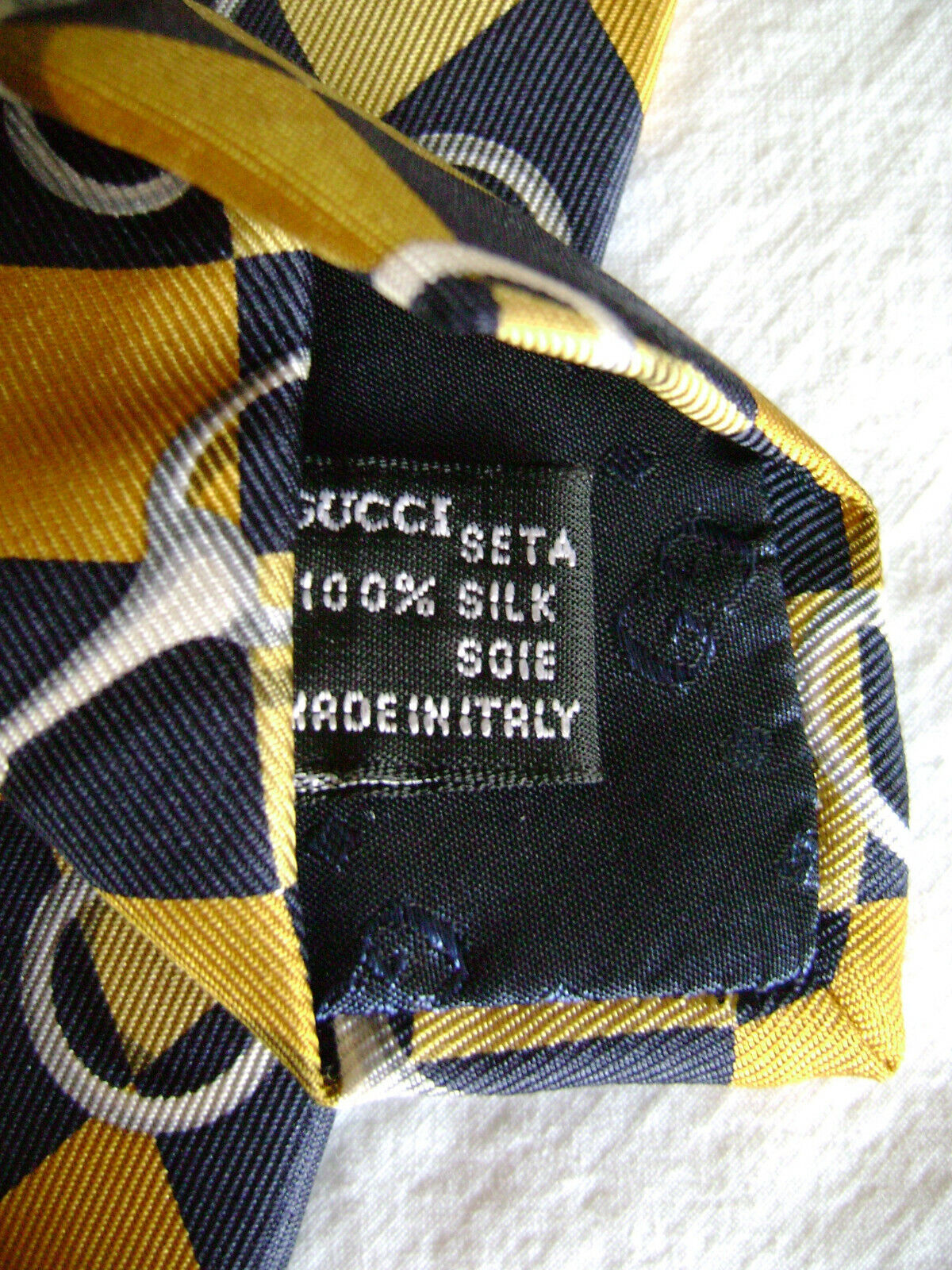 Vintage Gucci Silk Tie Made in Italy 100% Silk Bl… - image 5