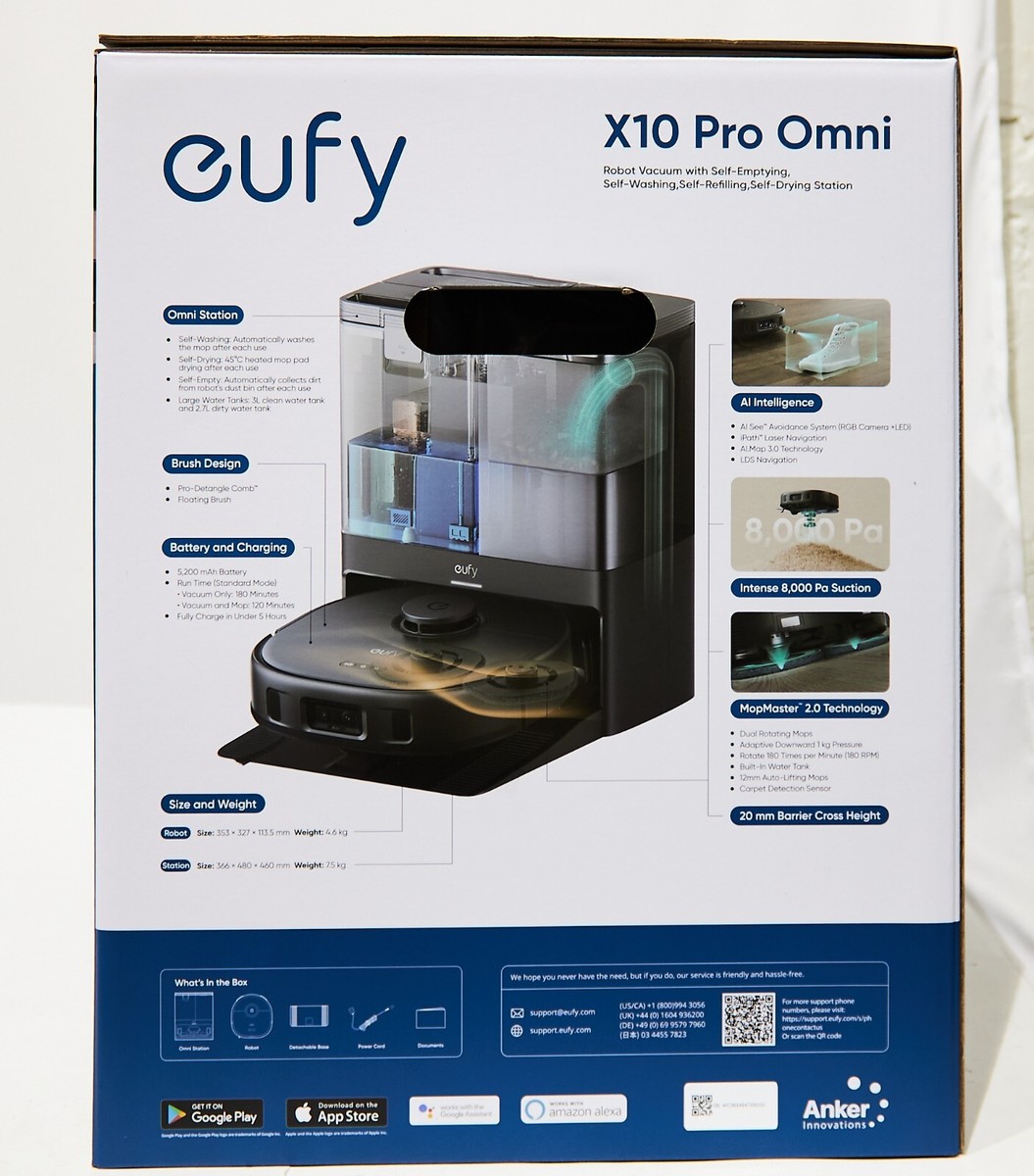 ✓ Anker Eufy X10 Pro Omni Robot Vacuum 8000Pa Dual Mops Auto