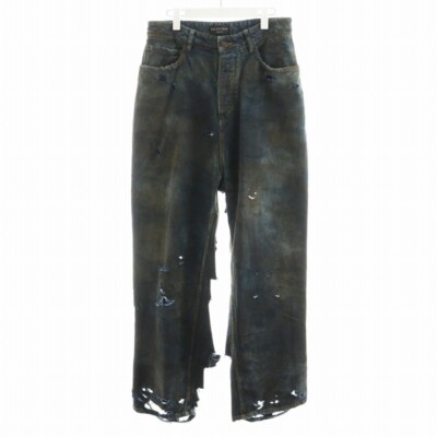 【送料&関税込】Balenciaga Destroyed Loose Jeans BALENCIAGA UNISEX Super Destroyed Baggy Denim Pants Jeans