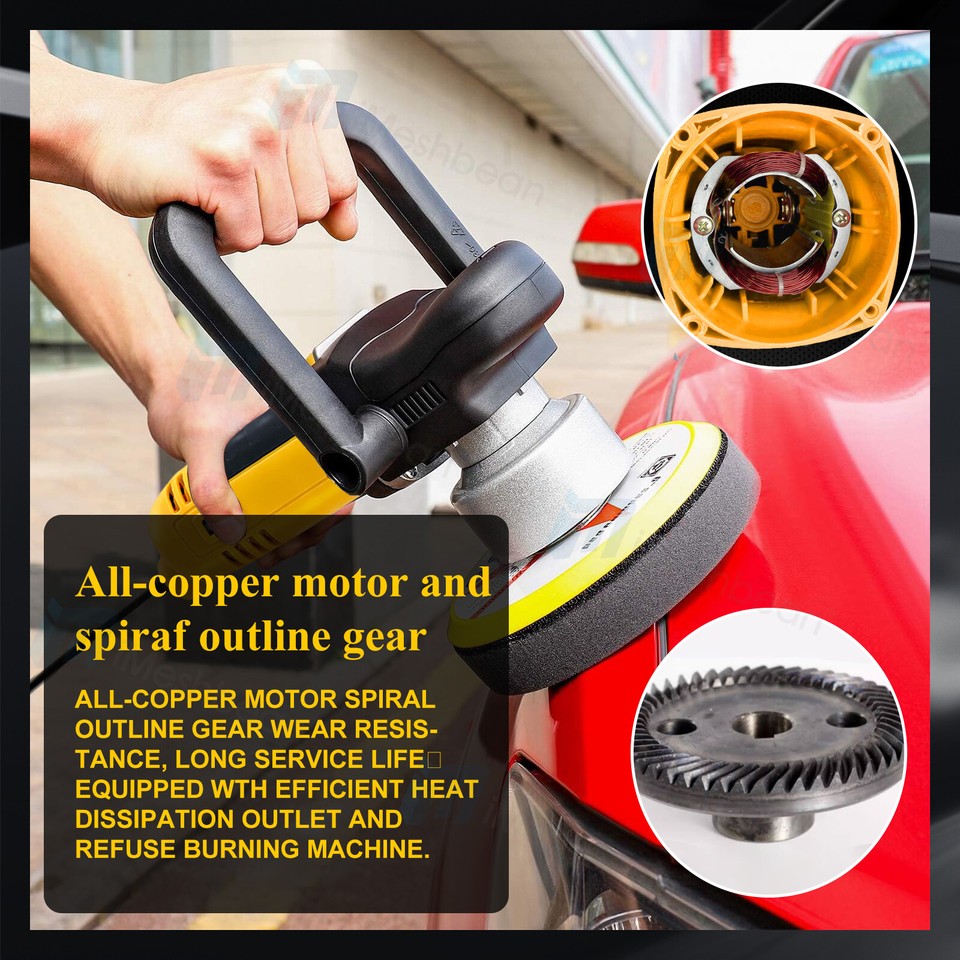 Dual Action Car Polisher Buffer Machine Cordless 6" Sander Polishing ...