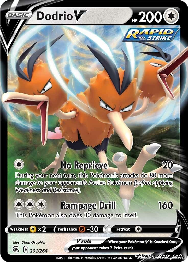 Pokemon Dodrio V EN Holofoil SWSH08 [SWSH08 - 201/264] Ultra Rare NM