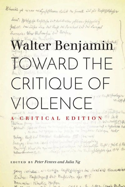 Toward The Critique Of Violence | A Critical Edition | Walter Benjamin | Buch-image