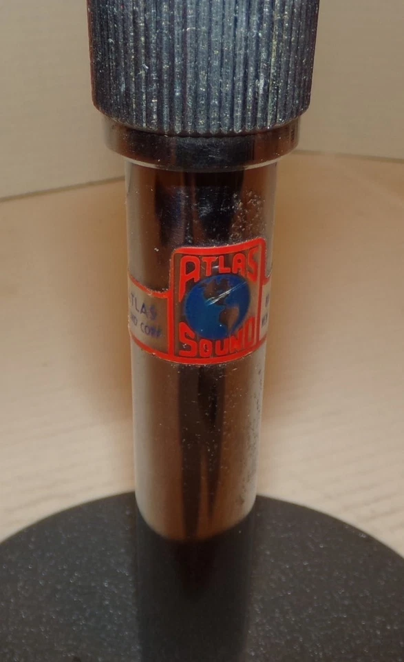 Vintage Atlas Tabletop Microphone Stand Cast Iron Base 13" Tall - Image 4 of 4