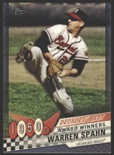 Warren Spahn #DB-5 2020 Topps Decades' Best (Series One) BLUE Braves