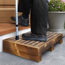 Riser Step 3.5" High Solid Wood - 500 Lbs Load Capacity - Non-Slip Mobility Aid