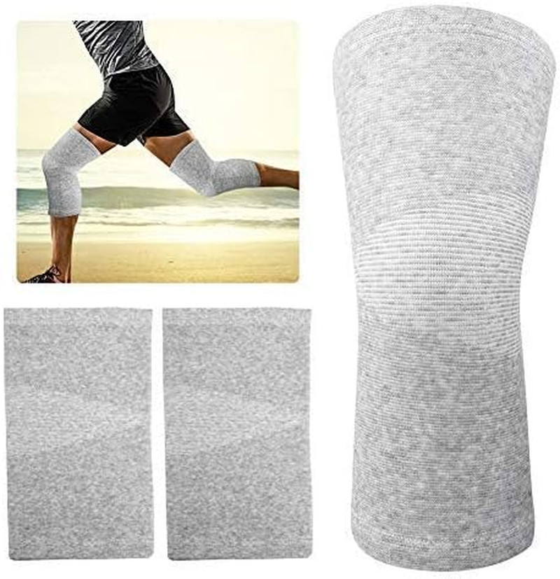 Rodillera elástica manga carbón bambú soporte unisex para el dolor articular