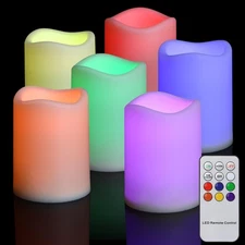 Freepower Colored Flameless Candles With Remote Timer LED Flickering Candles RGB