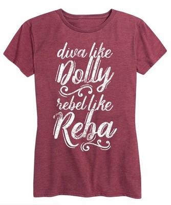 Instant Message Graphic Tee 2XL   Diva Like Dolly Rebel Like Reba, Heathered Win