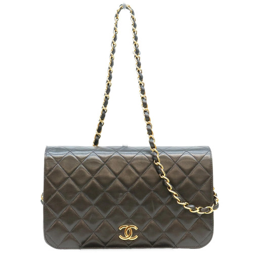 CHANEL A03568 Lam Full Flap Push Lock Matelasse 23 Bag Shoulder Bag Black/Gold H