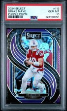 2024 Panini Select - Premier Level Drake Maye #113 Purple Prizm /75 (RC)