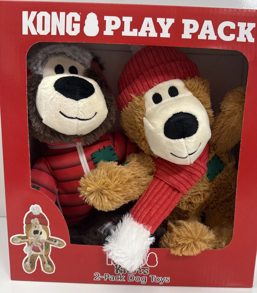 KONG Wild Knots Dog Toy Play Pack – 2 Pack, Durable Plush with Rope & Squeaker - Image 2 of 4