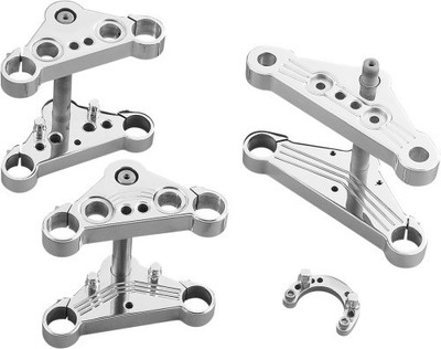 Accutronix Chrome Adjustable Steering Stop Motorcycle Street Bike TFS125-P