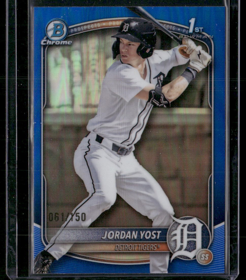 2025 Bowman Draft #BDC-162 Jordan Yost Chrome Blue Refractor 61/150