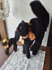 Steiff Black Tomcat Pair Plush 10cm 22cm Vintage Rare Cats